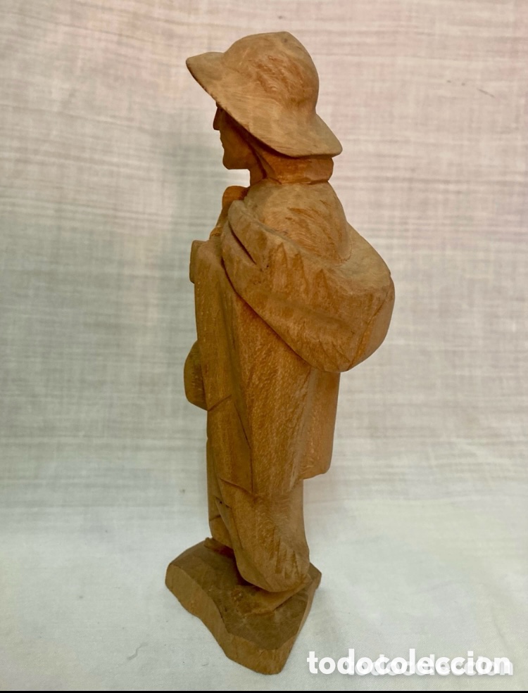 Antig&uuml;edades: FIGURA DE MADERA TALLADA A MANO - Foto 5