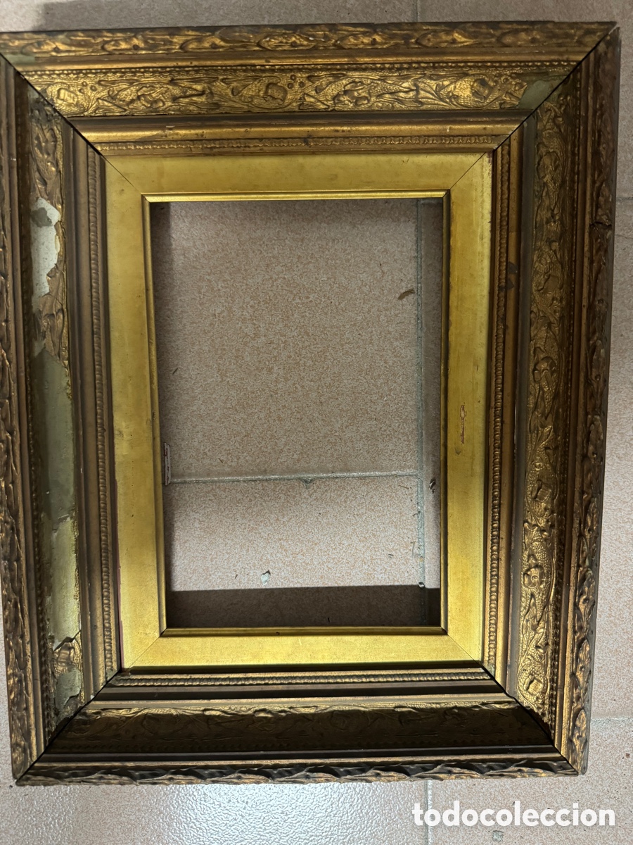 Antig&uuml;edades: Marco dorado del siglo XIX - Foto 2