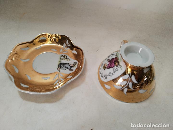Antig&uuml;edades: taza y plato recuerdo. 1&ordf;comunion - Foto 3