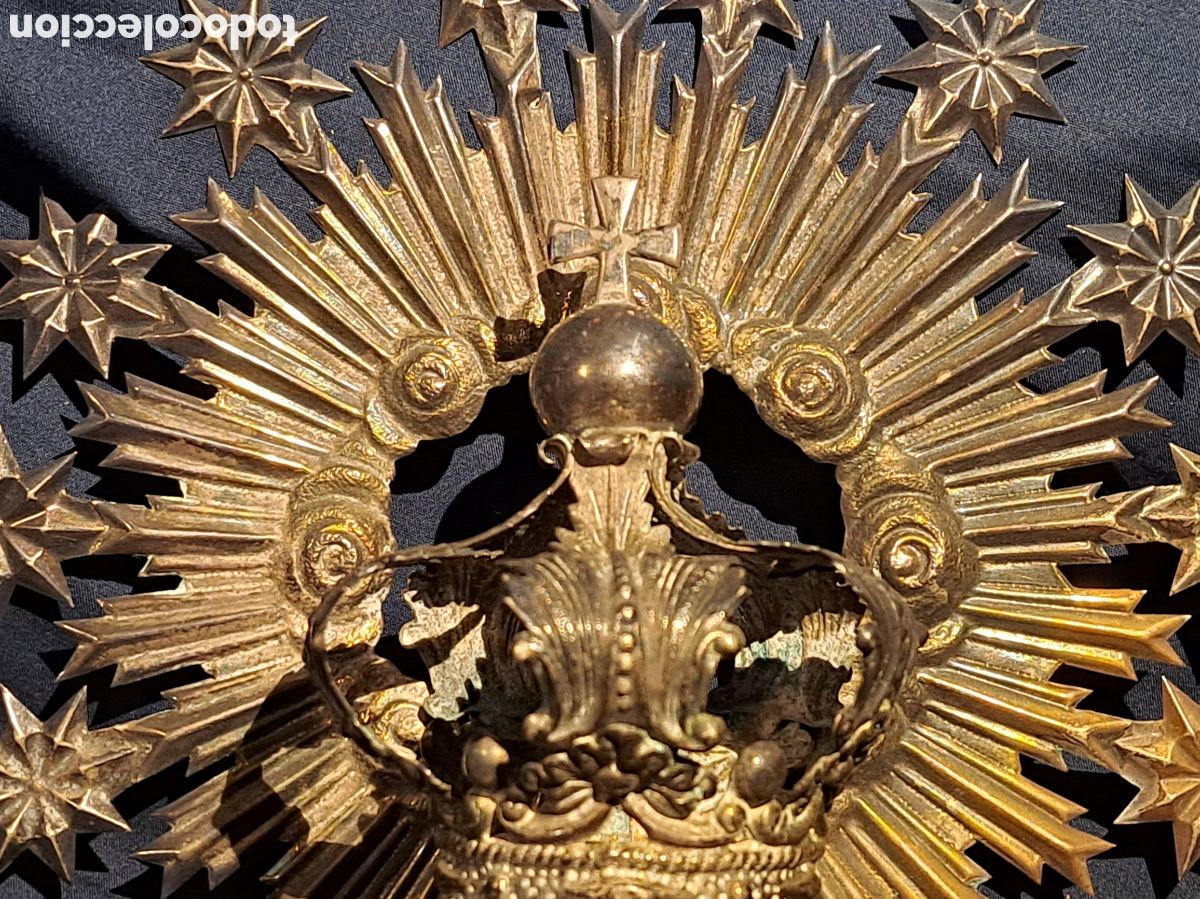Antiques: CORONA CON RESPLANDOR Y NIMBO PARA NI&Ntilde;O CONJUNTO