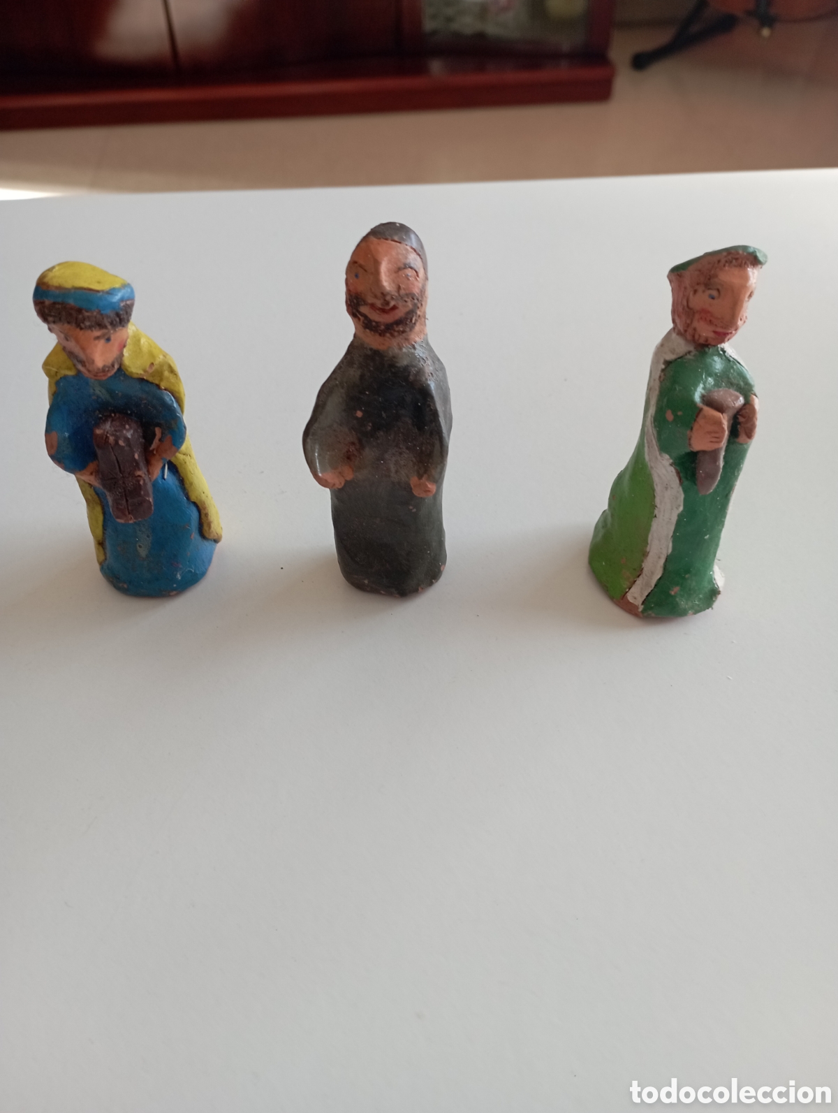 Antig&uuml;edades: 3 antiguas figuras de bel&eacute;n - Foto 1