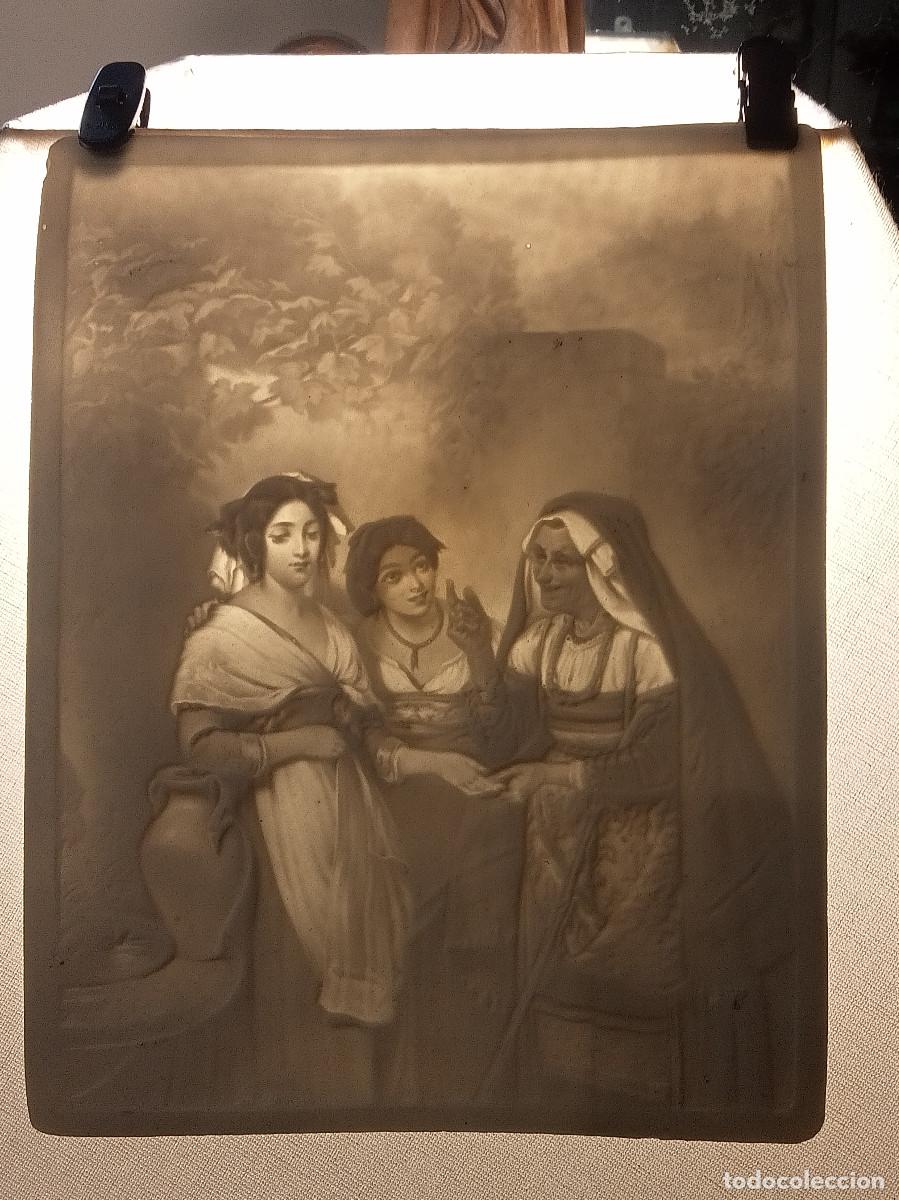 Antig&uuml;edades: Litofan&iacute;a tres mujeres - Foto 1