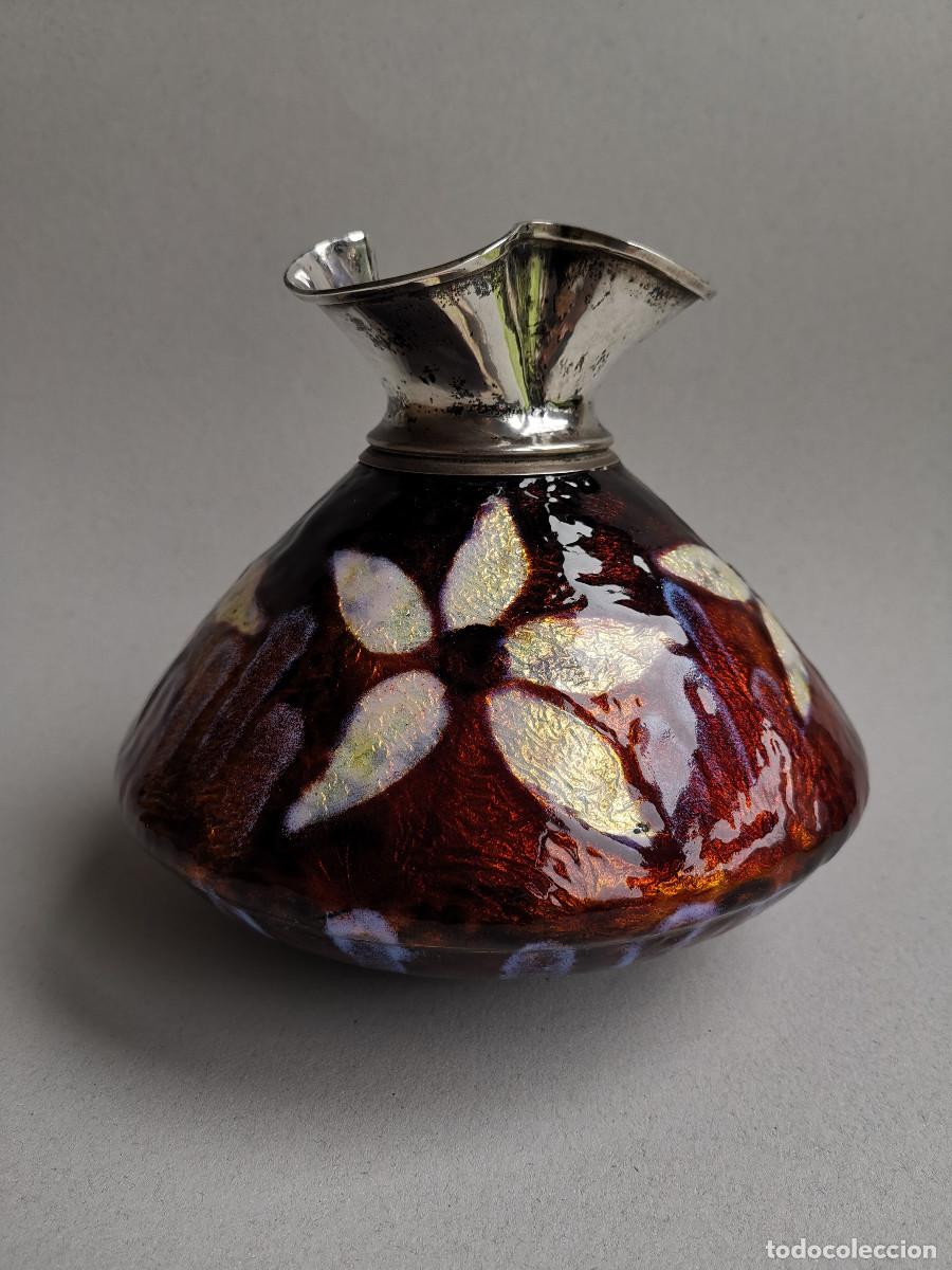Antig&uuml;edades: JARRON DE PLATA CON ESMALTE - Foto 1