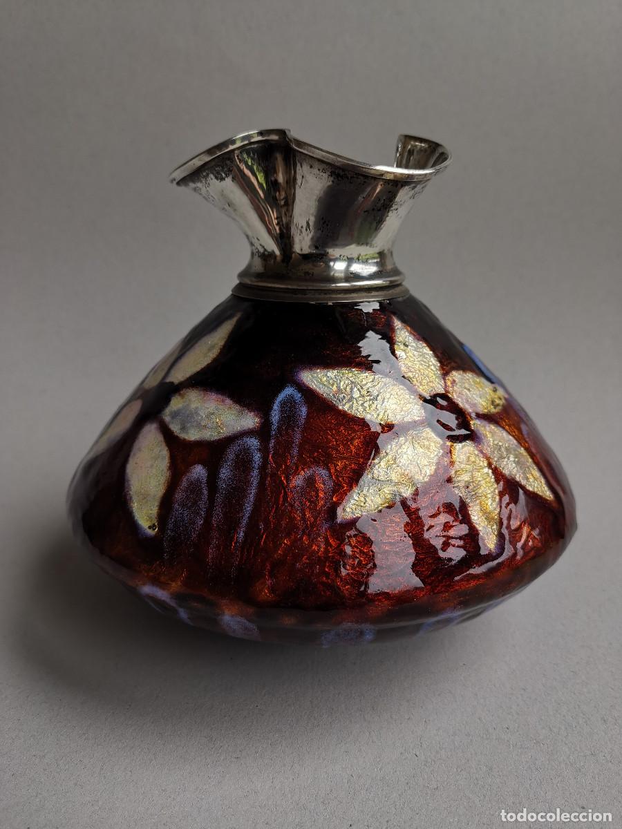 Antig&uuml;edades: JARRON DE PLATA CON ESMALTE - Foto 2