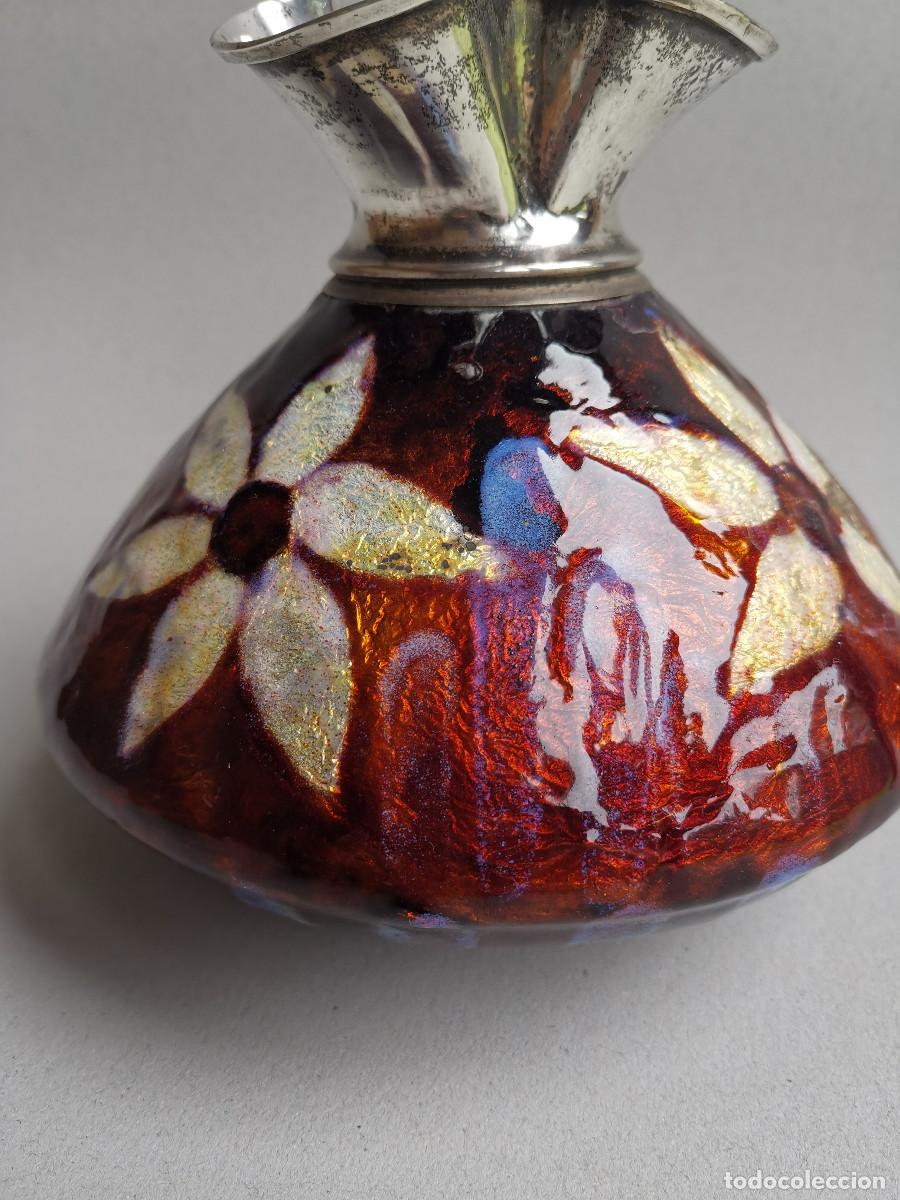 Antig&uuml;edades: JARRON DE PLATA CON ESMALTE - Foto 3