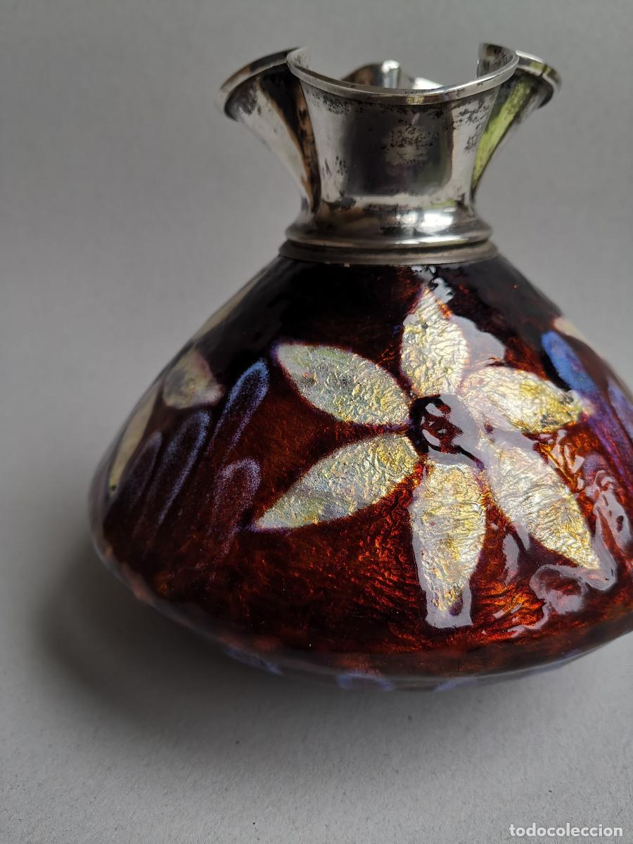 Antig&uuml;edades: JARRON DE PLATA CON ESMALTE - Foto 4