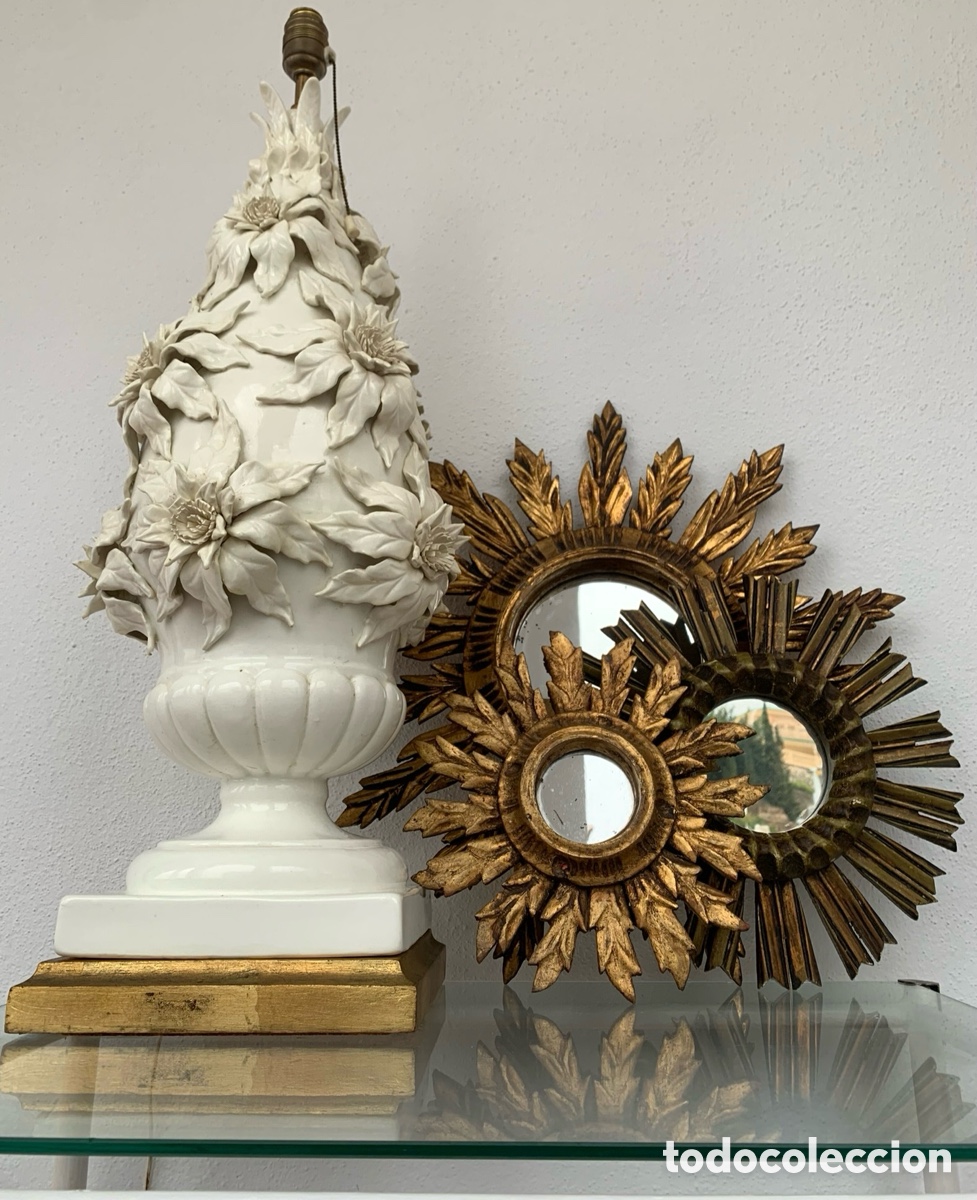 Antig&uuml;edades: ESPEJO SOL DORADO MADERA - Foto 7