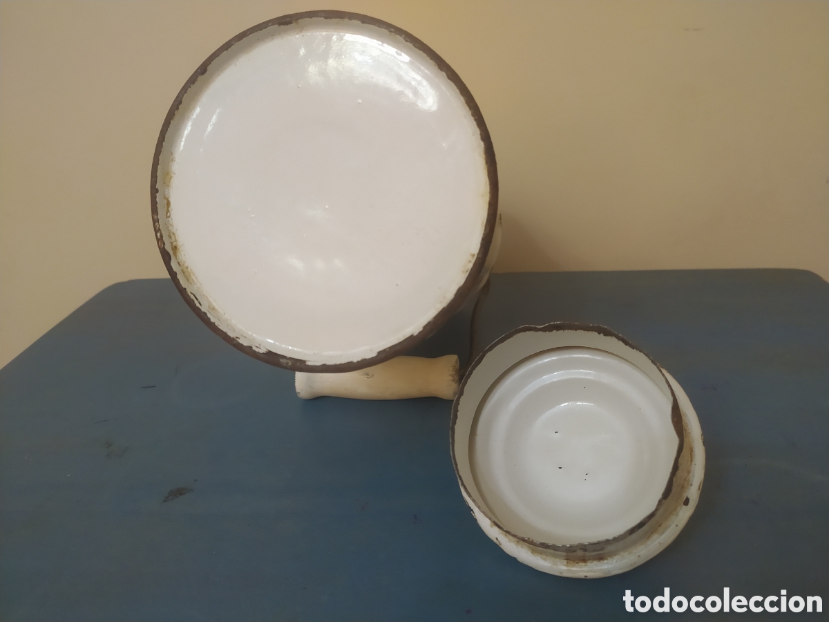 Antig&uuml;edades: LECHERA DE HIERRO ESMALTADO BLANCO - Foto 8