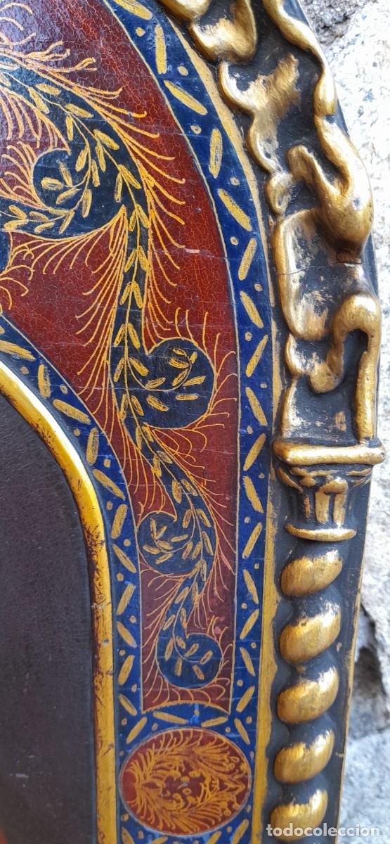 Antig&uuml;edades: RETABLO DE SAGRADO CORAZ&Oacute;N SOBRE PIEL - Foto 6