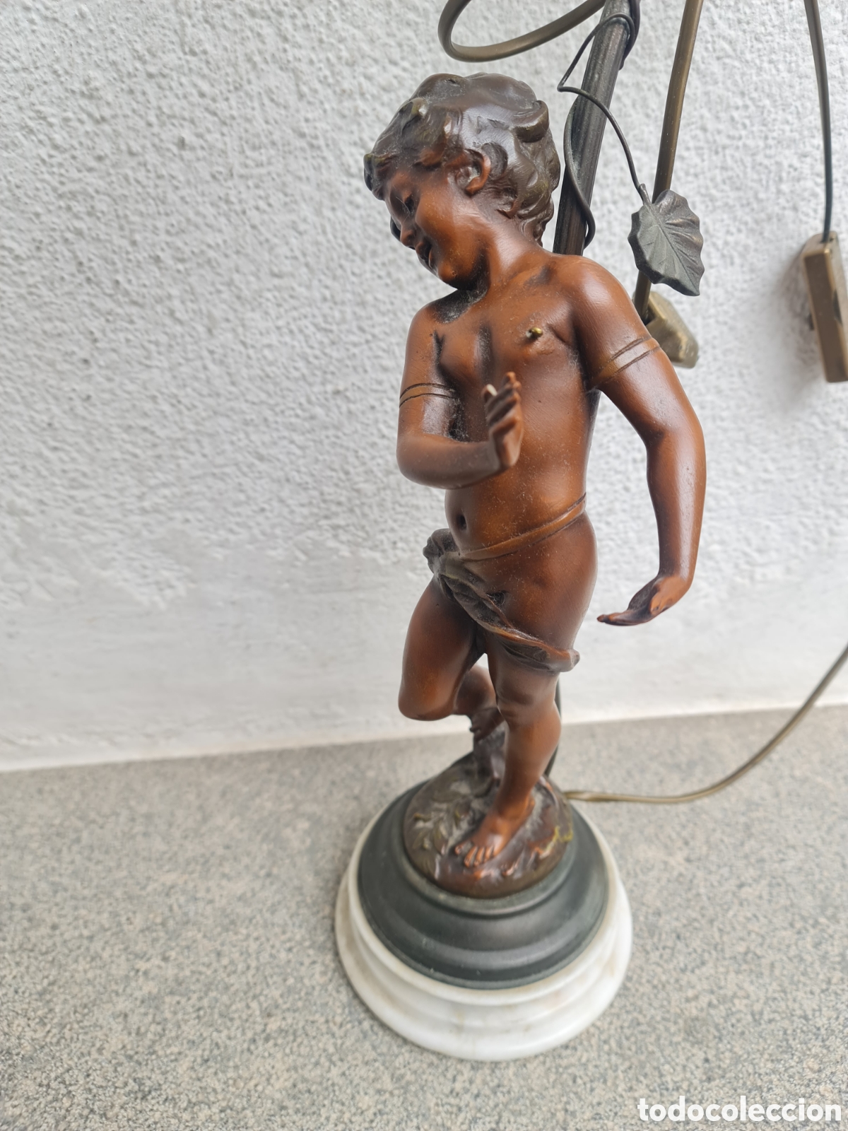 Antig&uuml;edades: L&aacute;mpara querub&iacute;n - Foto 2