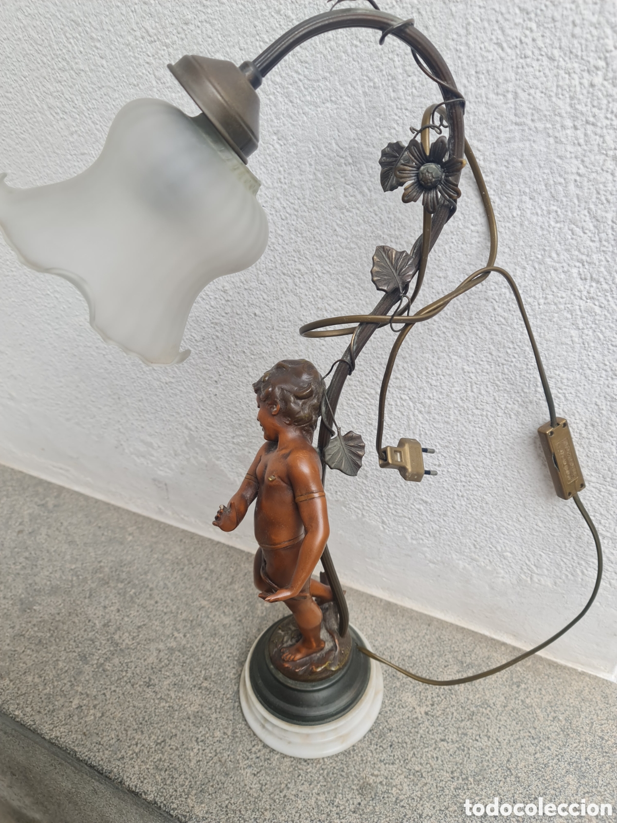 Antig&uuml;edades: L&aacute;mpara querub&iacute;n - Foto 3