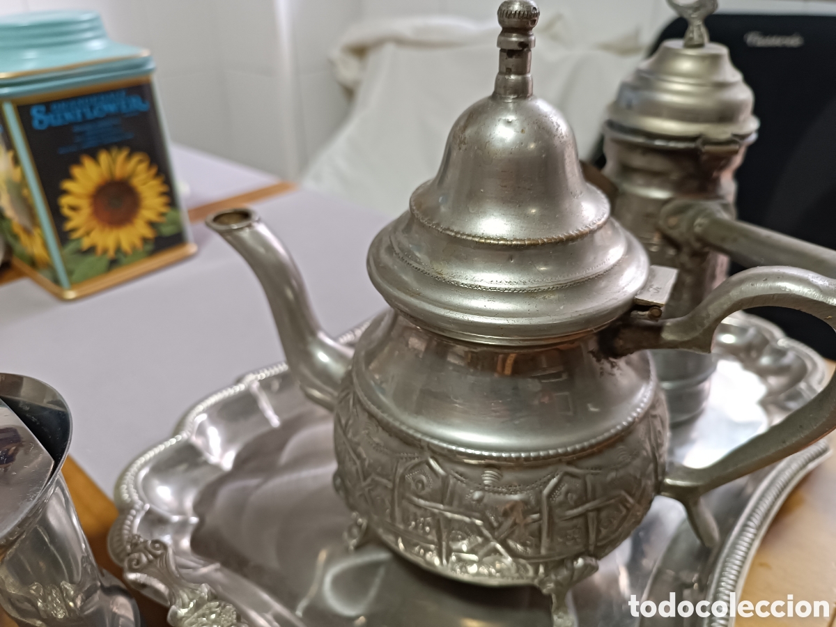 Antig&uuml;edades: Juego de teteras y bandeja. - Foto 2