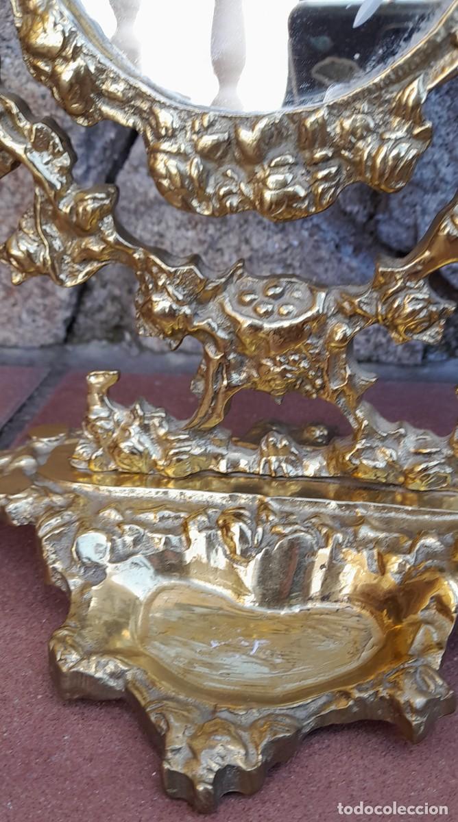 Antig&uuml;edades: ESPEJO DE SOBREMESA DE BRONCE - Foto 2