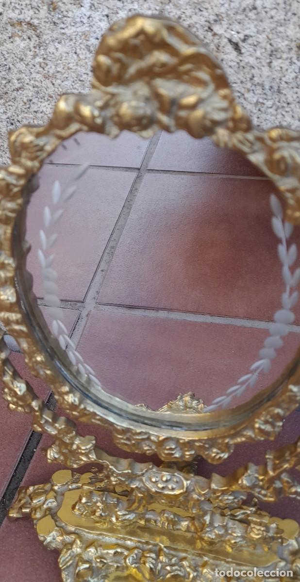 Antig&uuml;edades: ESPEJO DE SOBREMESA DE BRONCE - Foto 4