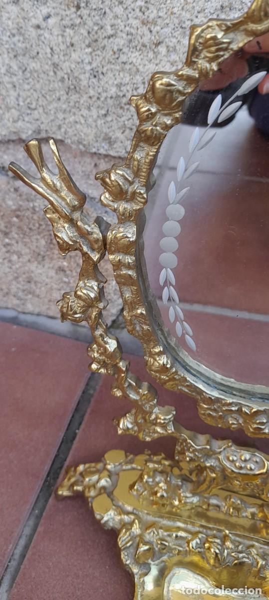 Antig&uuml;edades: ESPEJO DE SOBREMESA DE BRONCE - Foto 5
