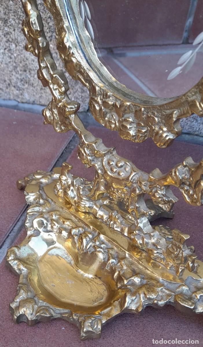 Antig&uuml;edades: ESPEJO DE SOBREMESA DE BRONCE - Foto 7