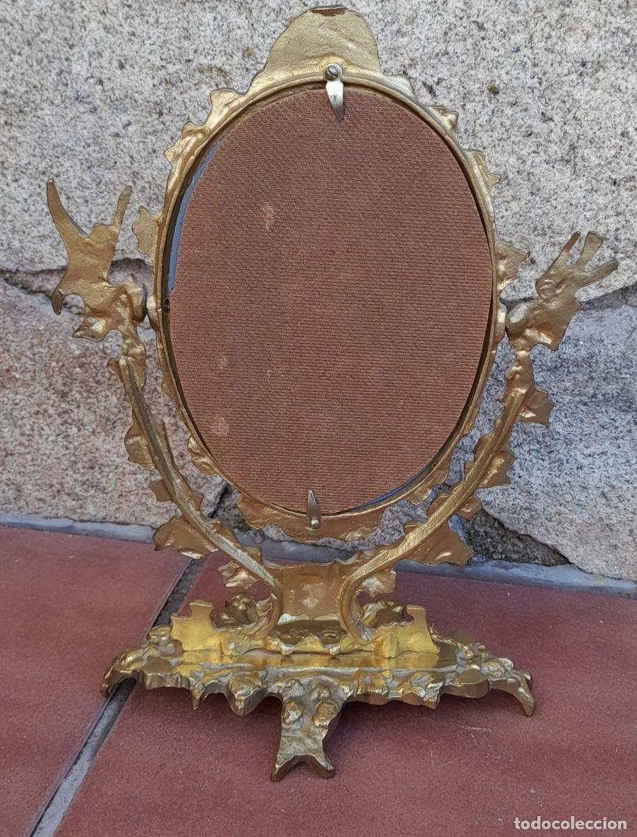 Antig&uuml;edades: ESPEJO DE SOBREMESA DE BRONCE - Foto 8