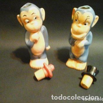 Antig&uuml;edades: Pareja de vinajeras con forma de monitos GOEBEL - Foto 2