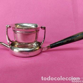 Antig&uuml;edades: Colador de te en alpaca plateada - Foto 1