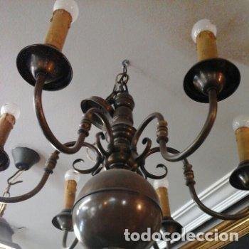 Antig&uuml;edades: L&aacute;mpara Holandesa 6 luces - Foto 1