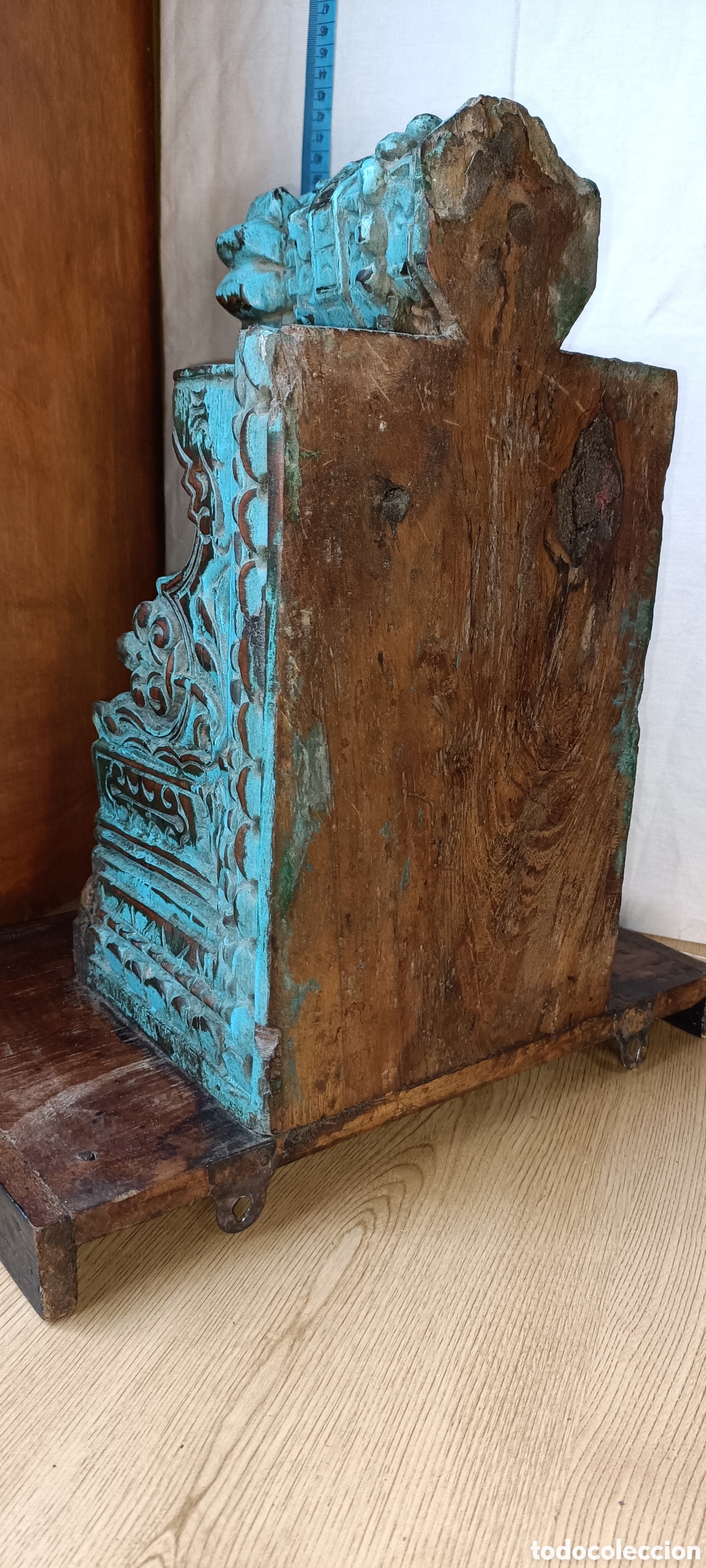 Antig&uuml;edades: Mensula, canecillo, madera policromada - Foto 6
