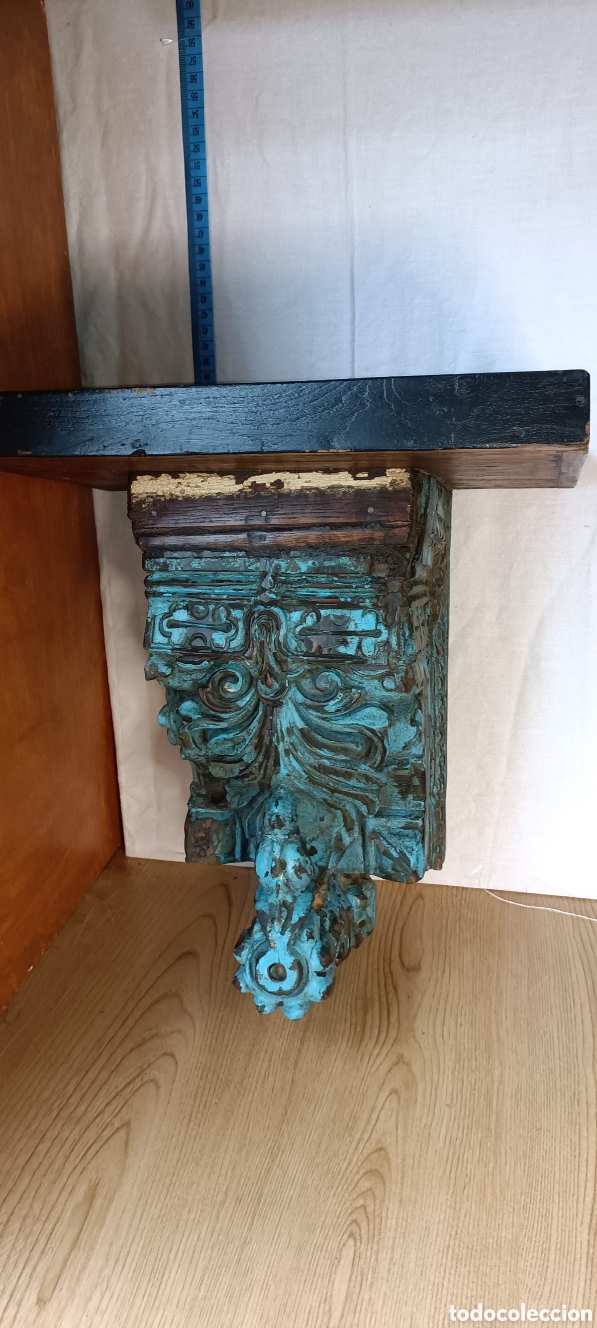 Antig&uuml;edades: Mensula, canecillo, madera policromada - Foto 4