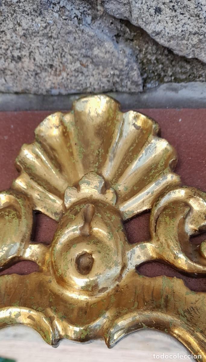 Antig&uuml;edades: ANTIGUA CORNUCOPIA MADERA POLICROMADA PAN DE ORO - Foto 2