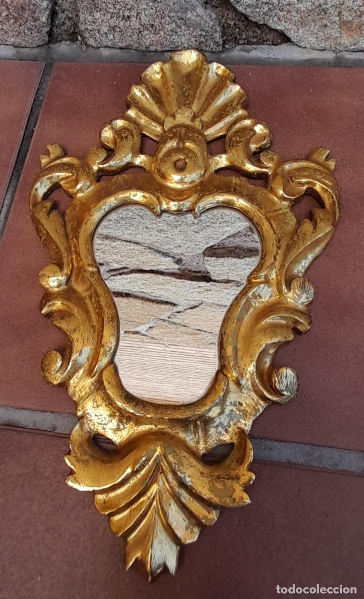 Antig&uuml;edades: ANTIGUA CORNUCOPIA MADERA POLICROMADA PAN DE ORO - Foto 3