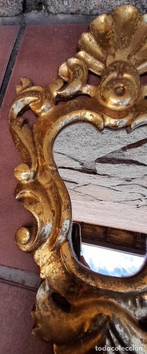 Antig&uuml;edades: ANTIGUA CORNUCOPIA MADERA POLICROMADA PAN DE ORO - Foto 6