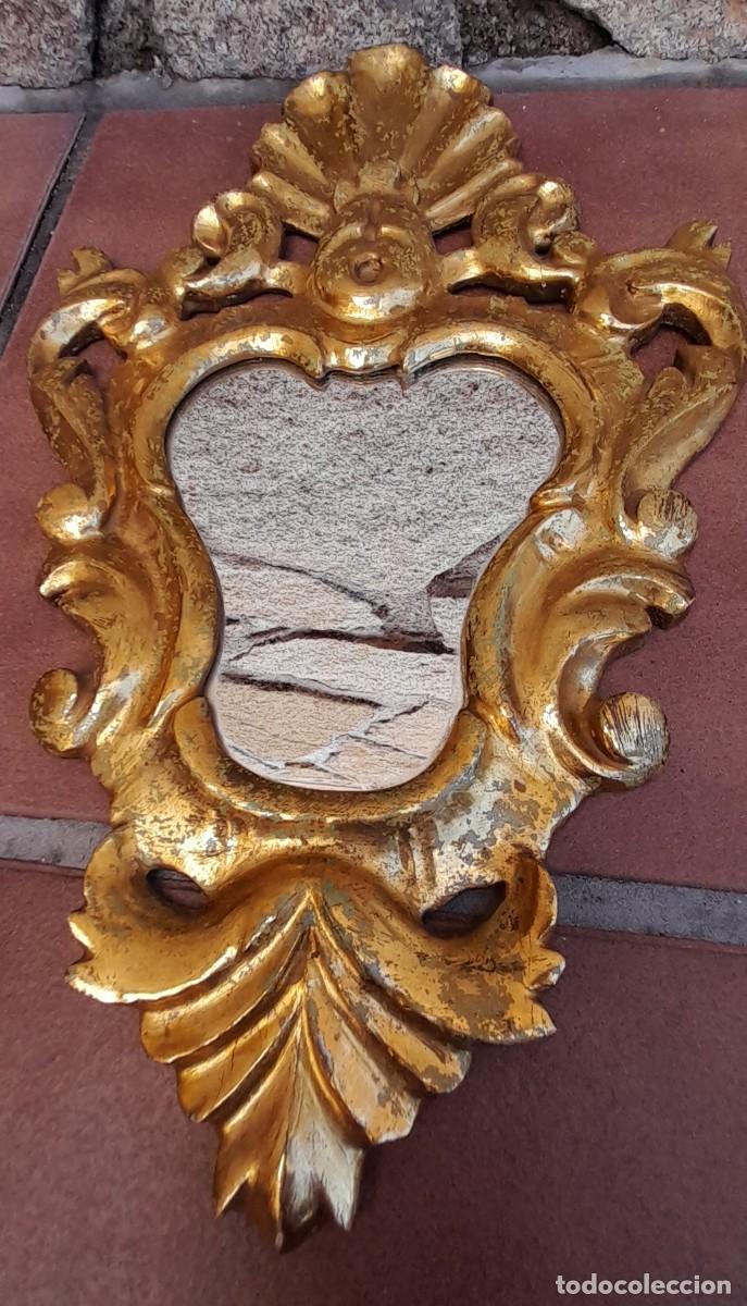 Antig&uuml;edades: ANTIGUA CORNUCOPIA MADERA POLICROMADA PAN DE ORO - Foto 7