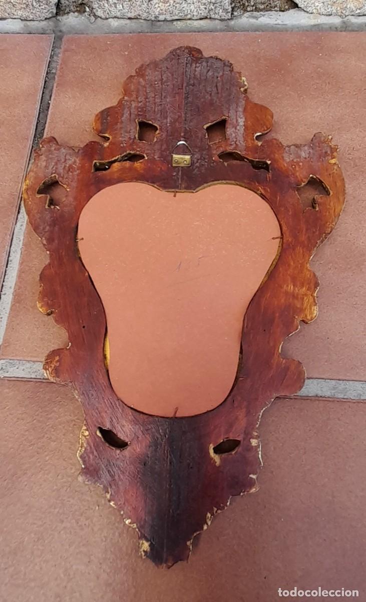 Antig&uuml;edades: ANTIGUA CORNUCOPIA MADERA POLICROMADA PAN DE ORO - Foto 8
