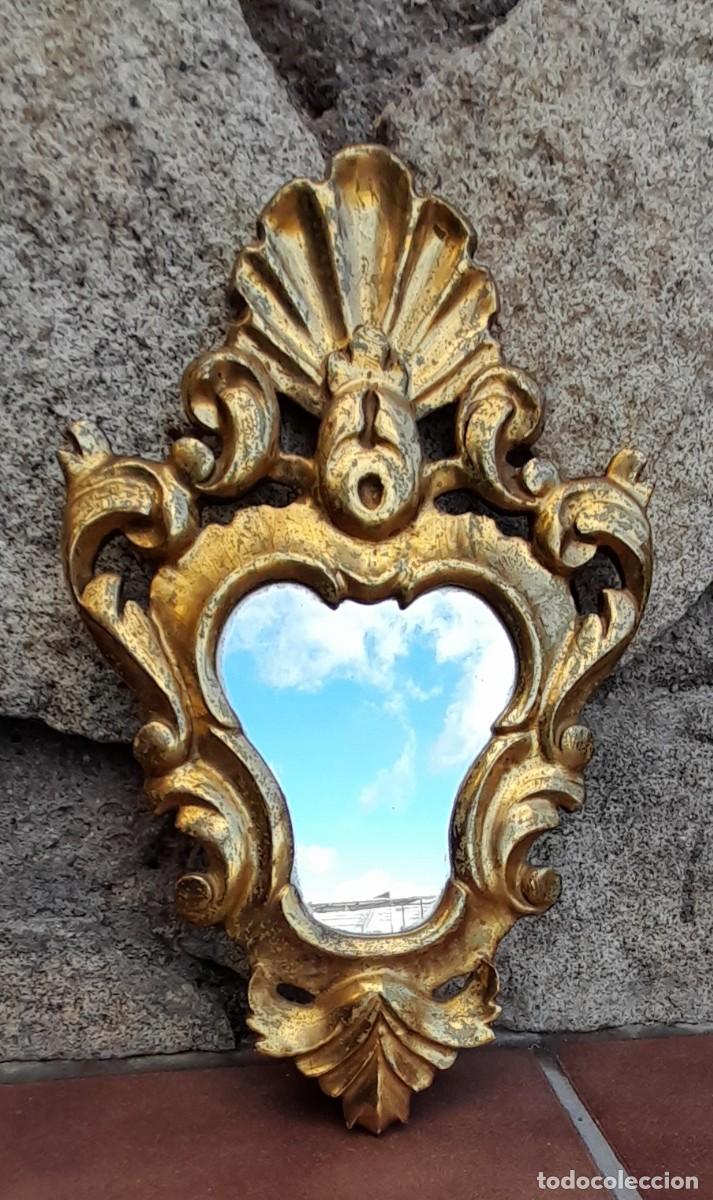 Antig&uuml;edades: ANTIGUA CORNUCOPIA MADERA POLICROMADA PAN DE ORO - Foto 9