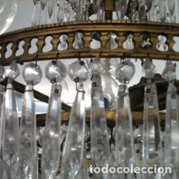 Antig&uuml;edades: Gran l&aacute;marpa de cristal y bronce Estilo Imperio 9 luces - Foto 3