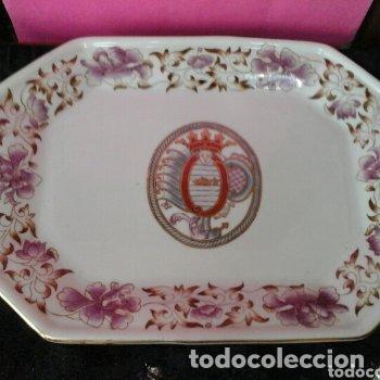 Antig&uuml;edades: Bandeja ochavada pintada a mano - Foto 1