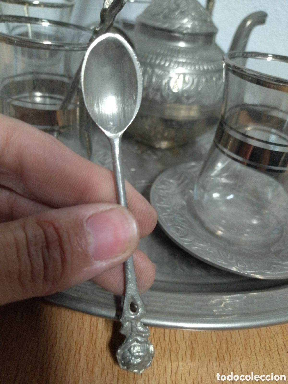 Antig&uuml;edades: Juego de t&eacute; turco. De alpaca - Foto 4
