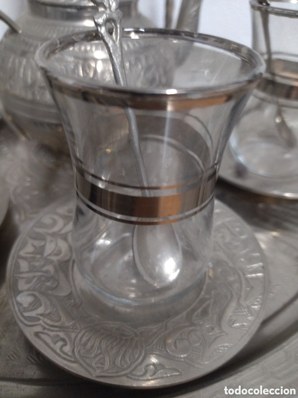 Antig&uuml;edades: Juego de t&eacute; turco. De alpaca - Foto 6