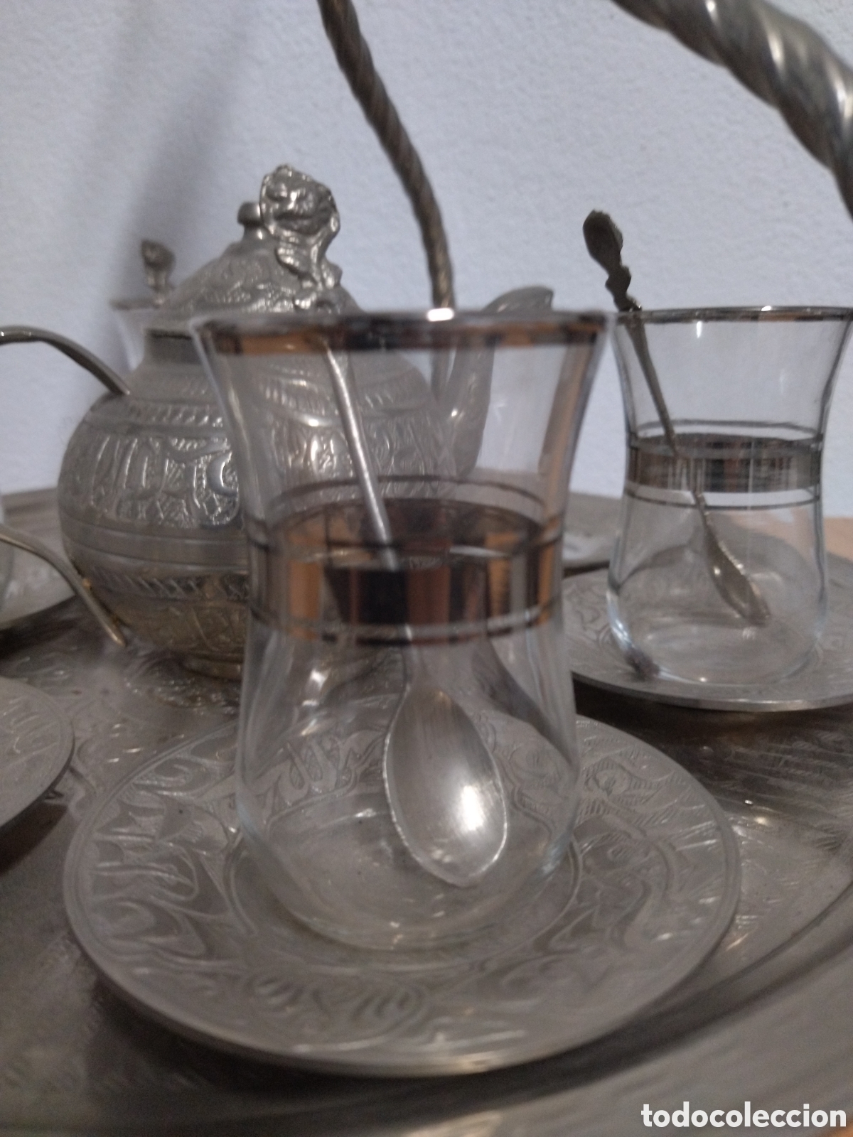 Antig&uuml;edades: Juego de t&eacute; turco. De alpaca - Foto 7
