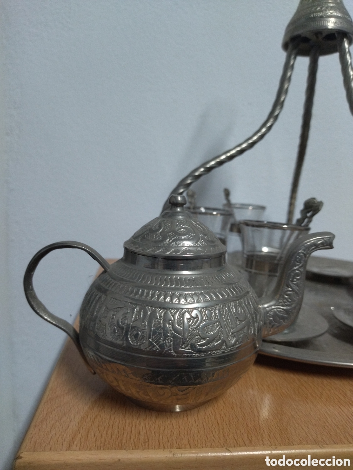 Antig&uuml;edades: Juego de t&eacute; turco. De alpaca - Foto 8