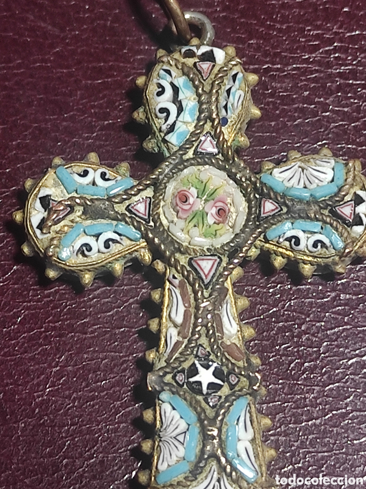 Antig&uuml;edades: CRUZ DE MICRO MOSAICO VENECIANA - Foto 2
