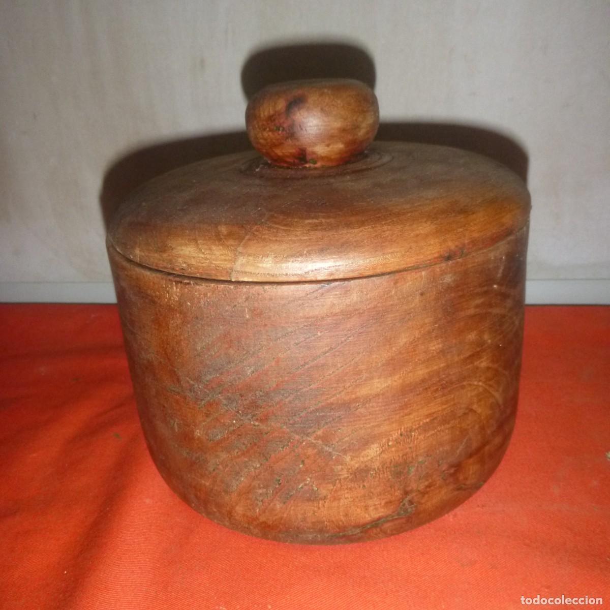 Antig&uuml;edades: TARRO COCINA PARA ESPECIES EN MADERA DE OLMO - Foto 1