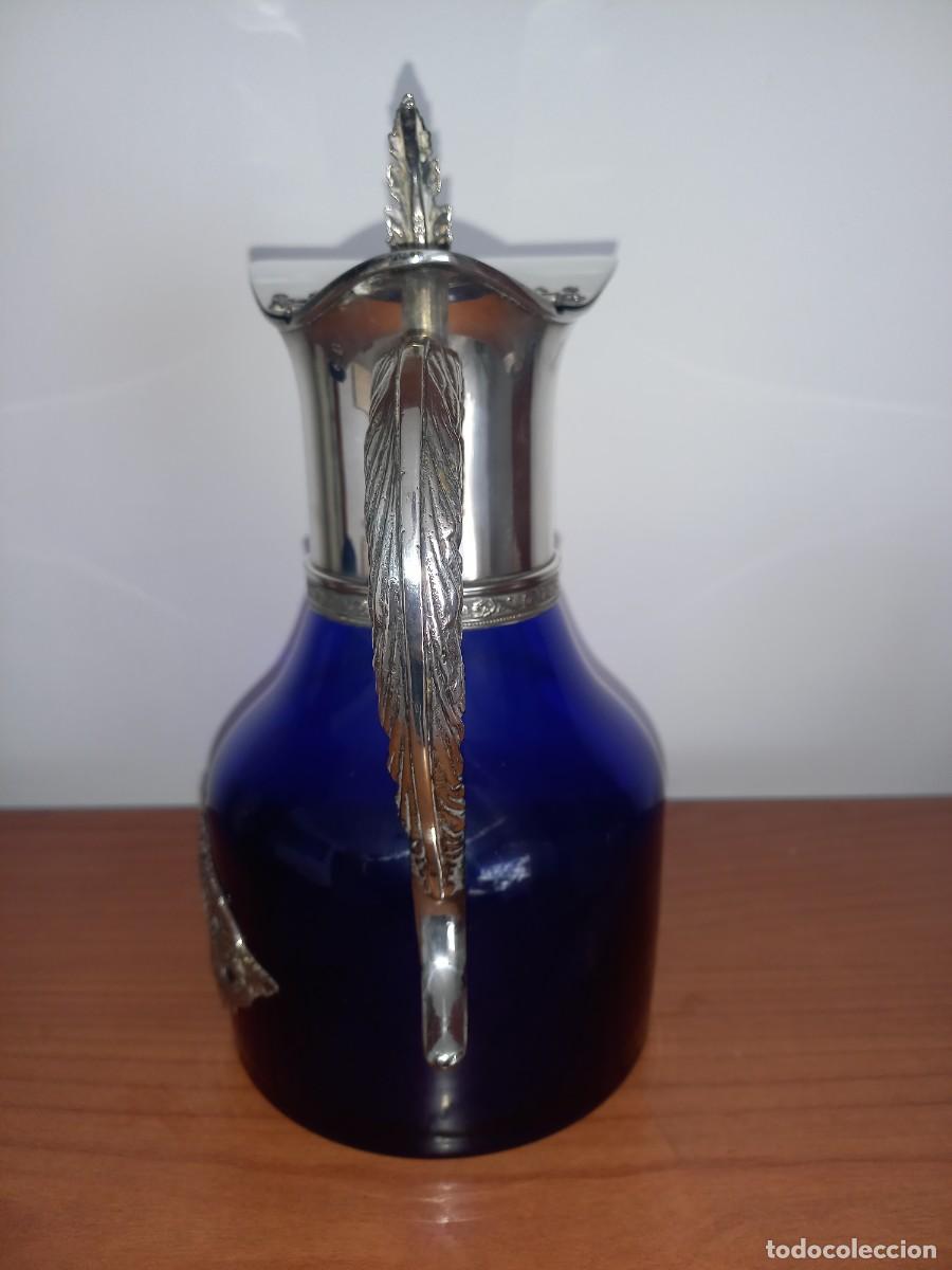 Antig&uuml;edades: JARRA AZUL COBALTO Y PLATA - Foto 3