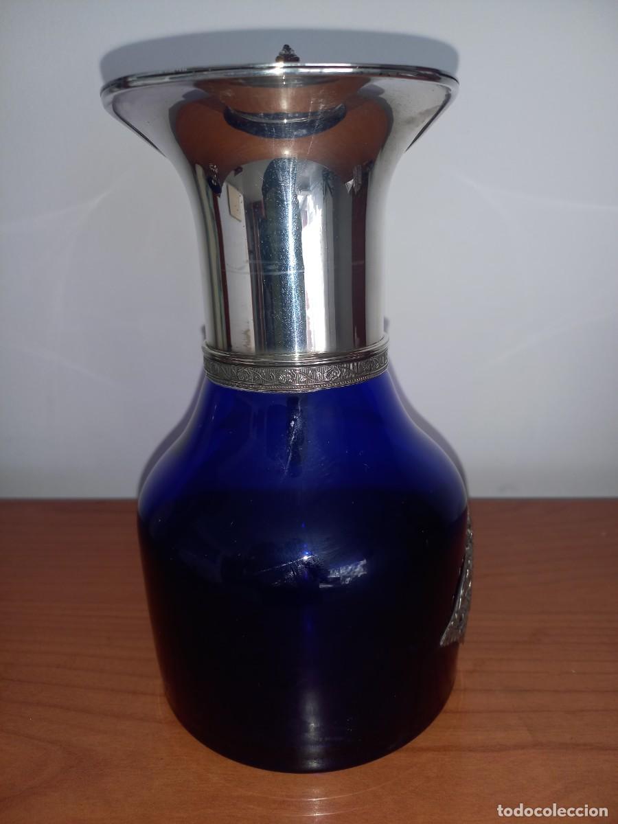 Antig&uuml;edades: JARRA AZUL COBALTO Y PLATA - Foto 5
