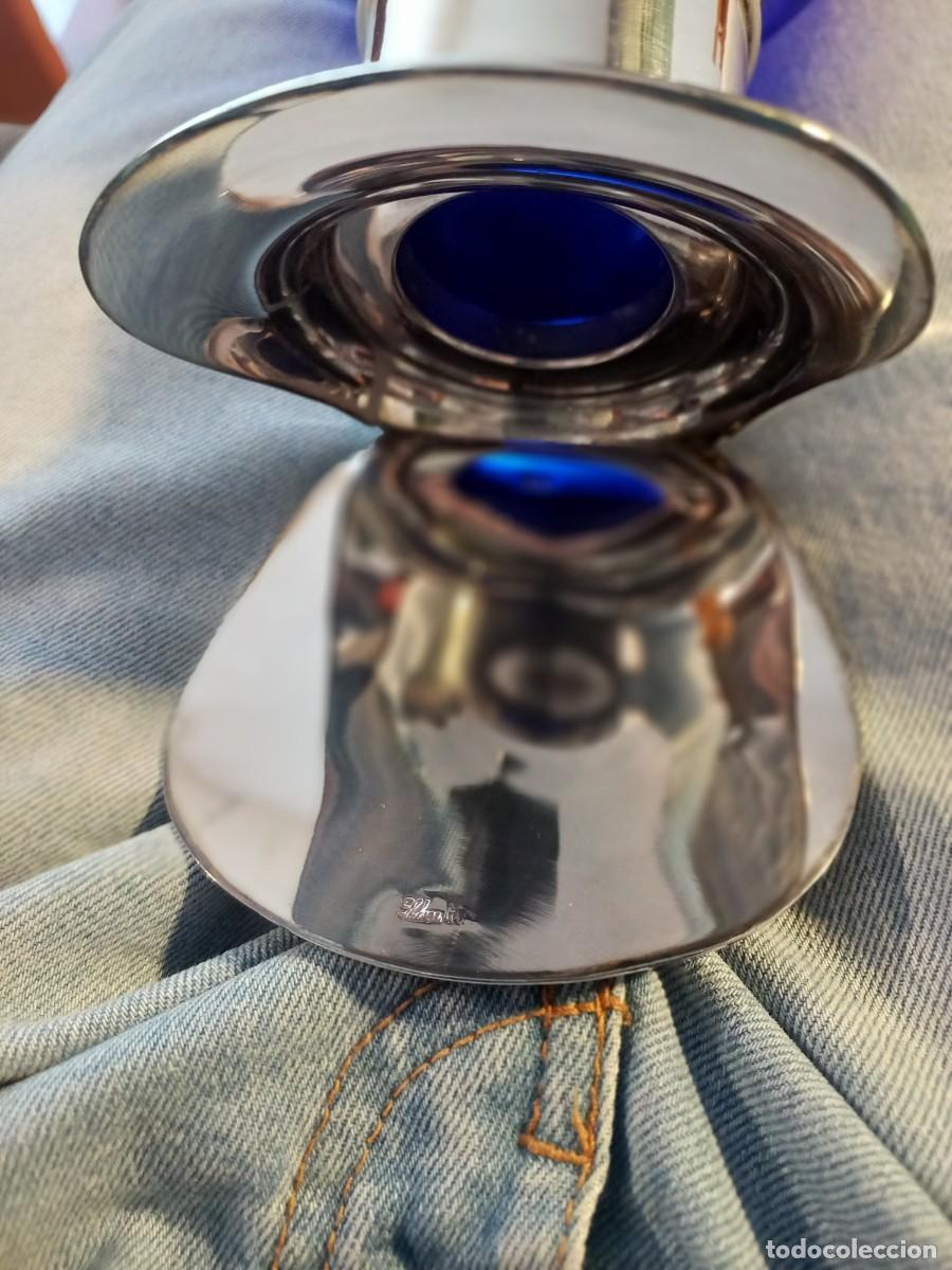 Antig&uuml;edades: JARRA AZUL COBALTO Y PLATA - Foto 7