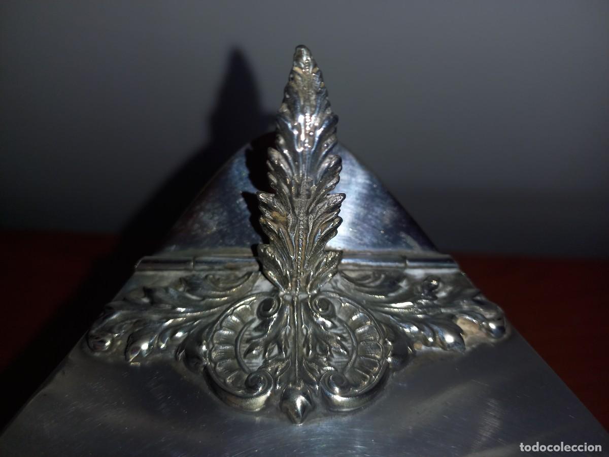Antig&uuml;edades: JARRA AZUL COBALTO Y PLATA - Foto 9