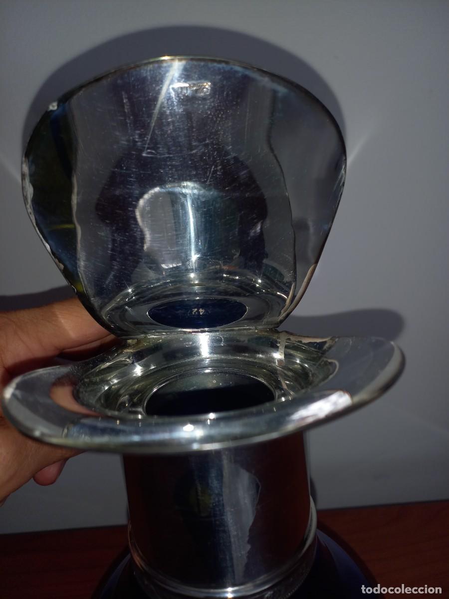 Antig&uuml;edades: JARRA AZUL COBALTO Y PLATA - Foto 10
