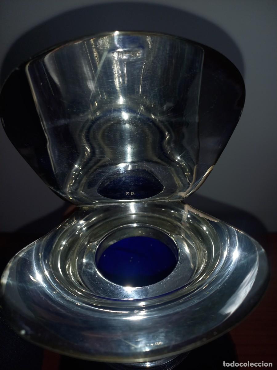 Antig&uuml;edades: JARRA AZUL COBALTO Y PLATA - Foto 11