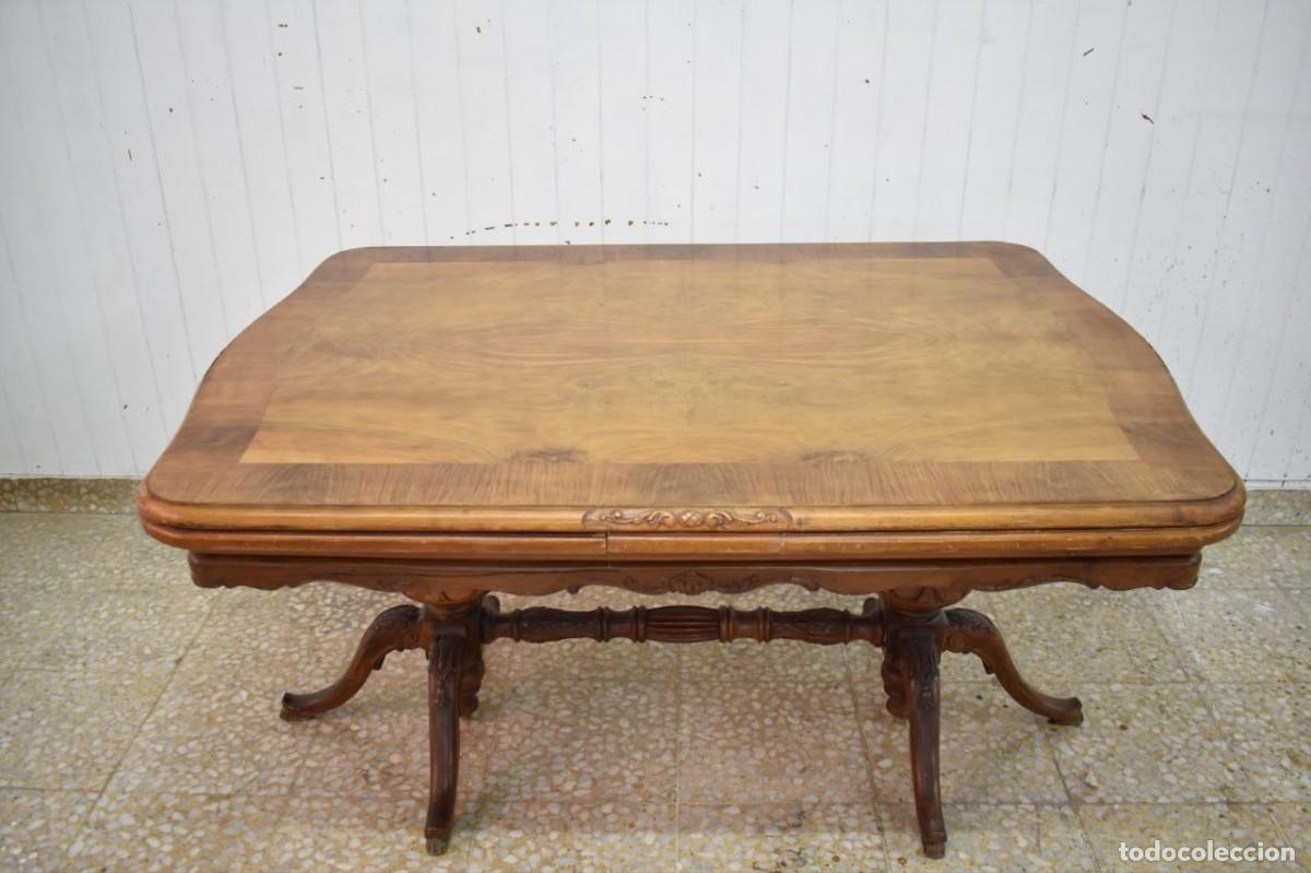 Antig&uuml;edades: Mesa de comedor de nogal - Foto 3