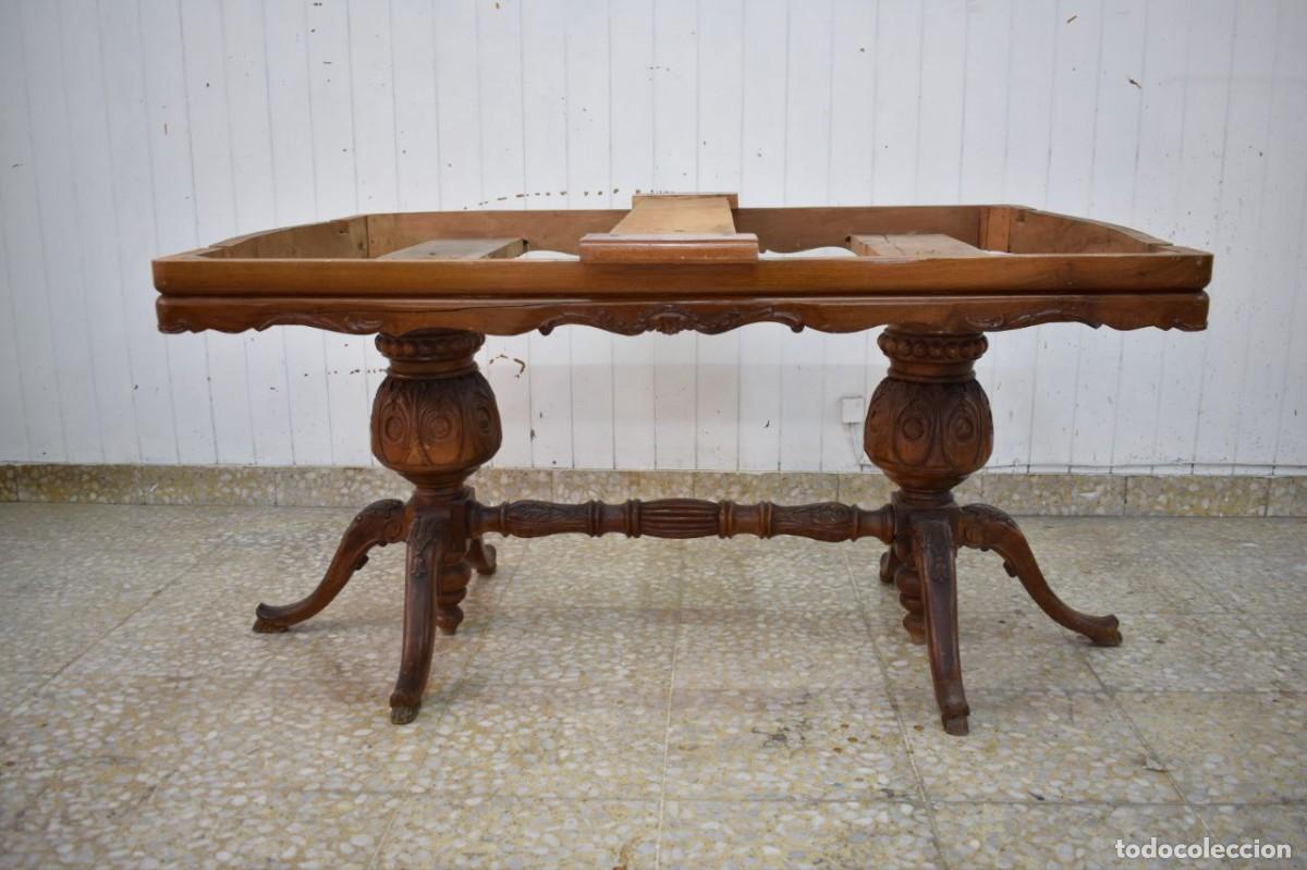 Antig&uuml;edades: Mesa de comedor de nogal - Foto 4
