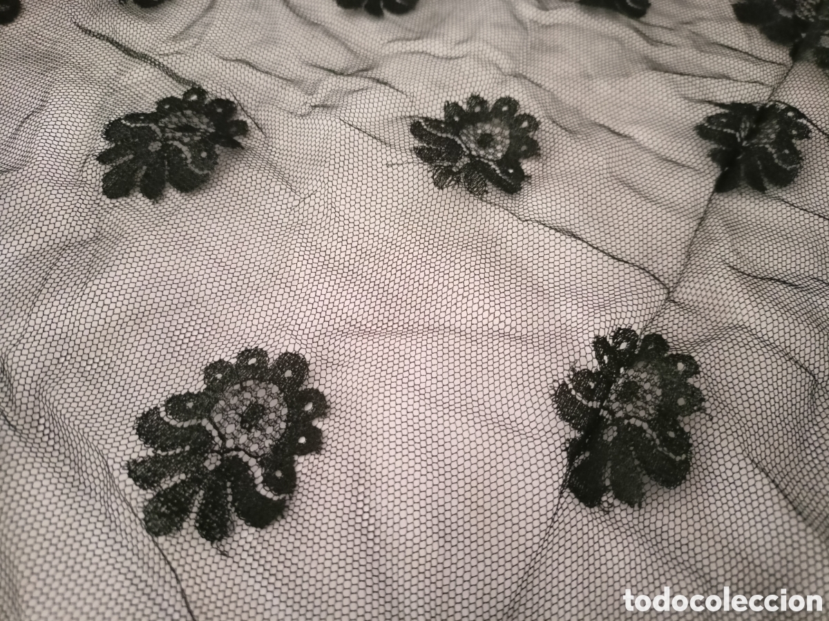 Antig&uuml;edades: Antigua mantilla triangular misa. Nuevo. Vintage - Foto 4