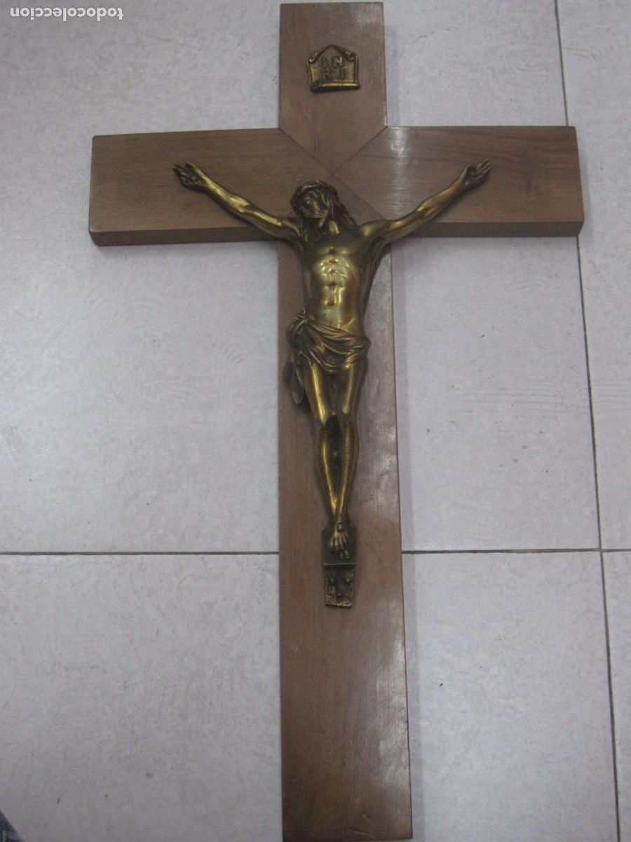 Antig&uuml;edades: CRUCIFIJO DE BRONCE ANTIGUO - Foto 1